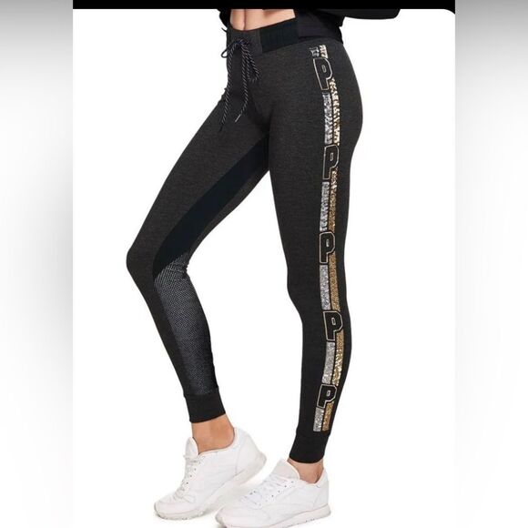 PINK VS BLING TSHIRT / SEQUIN JOGGER LEGGINGS P OUTFIT - Picture 12 of 12